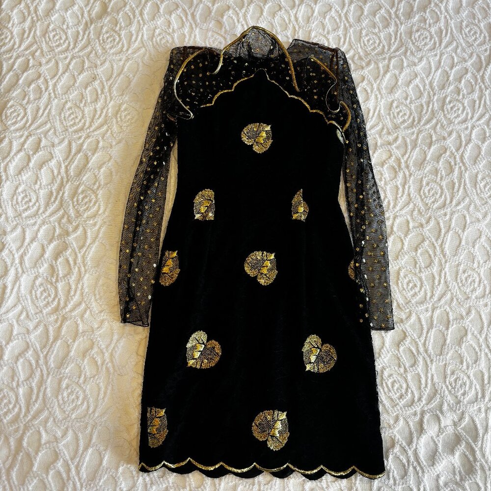 Vintage Black Gold Bill Blass Dress